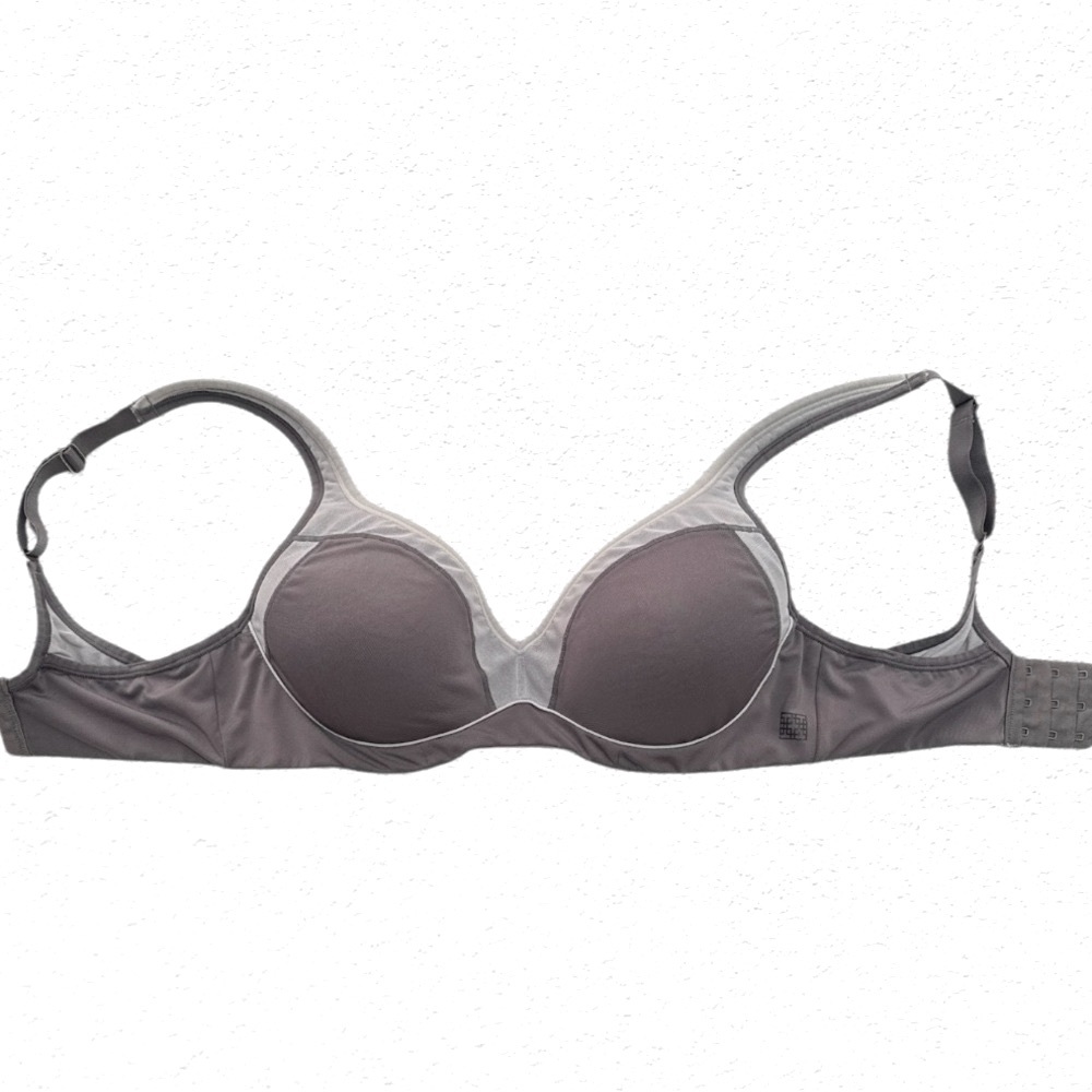 Natori Gray and White Intimates Bra with Molded Cups - Picture 2 of 10